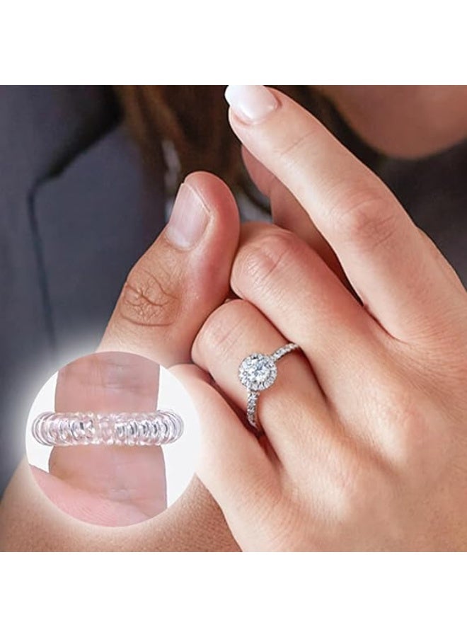 مجموعة من 4 قطع من حلقات تصغير الأصابع، مثبتات حلقات سيليكون، 4 مقاسات لتعديل مقاس الحلقة، حلقات زنبركية غير مرئية لتعديل مقاس الحلقة، لتعديل مقاس الحلقة الفضفاضة - Image 5